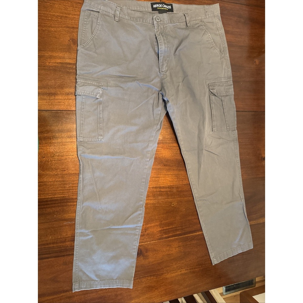 Heroe Cargos‎ Premium Men's 42W × 30L 100% Cotton Gray Cargo Pants